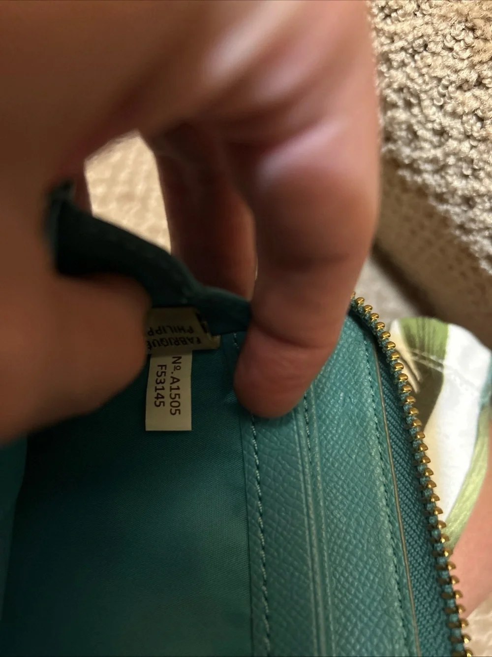 AUTHENTIC COACH Studded Zip Around Long Wallet Leather Teal Turquoise Accordion - Picture 8 of 8